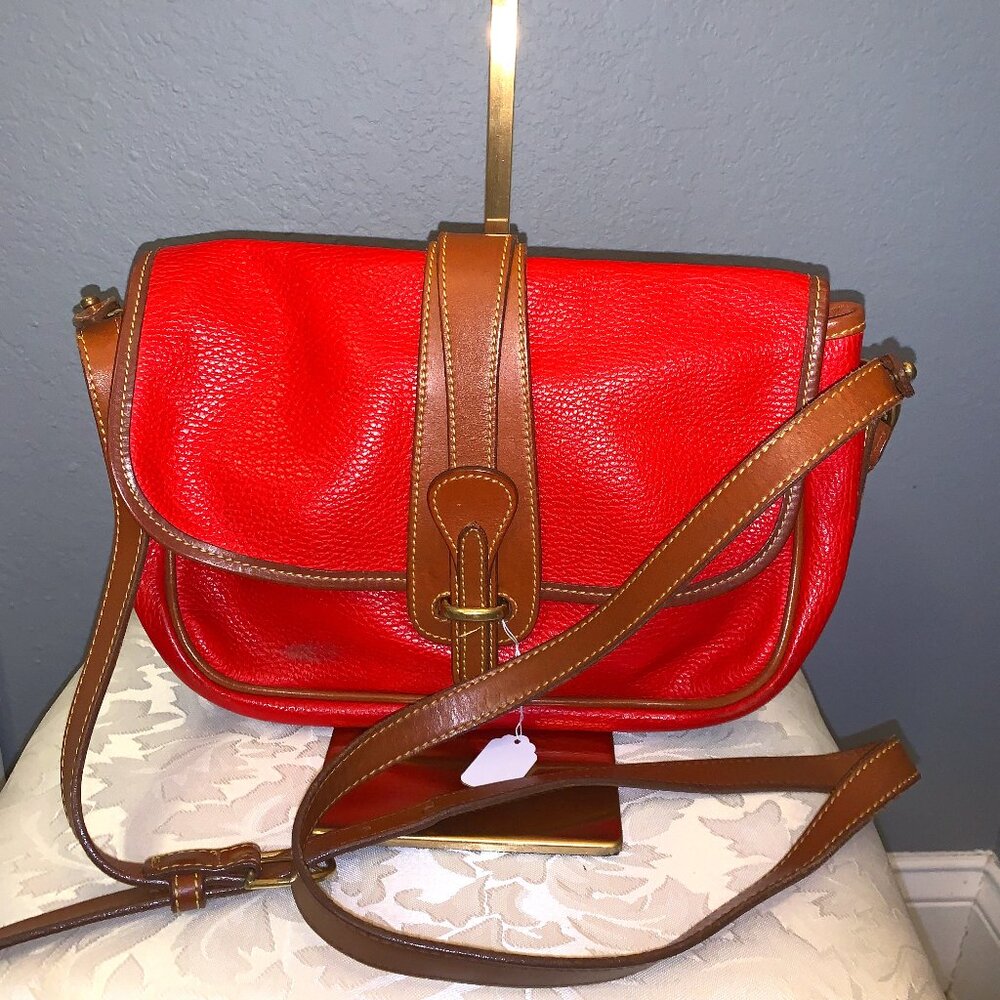 Vintage Leather Dooney & Bourke Crossbody Bag - Red